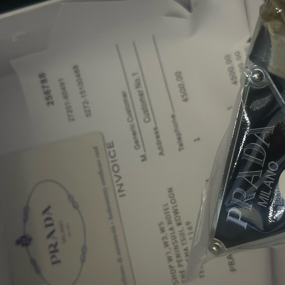 Prada Black Logo Keychain